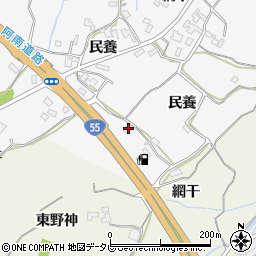 徳島県阿南市那賀川町色ケ島民養周辺の地図