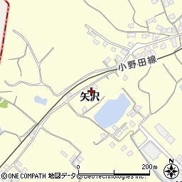 山口県宇部市東須恵矢沢周辺の地図