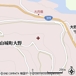 徳島県三好市山城町大野周辺の地図