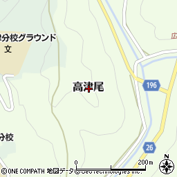 和歌山県日高郡日高川町高津尾周辺の地図