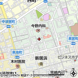 愛媛県新居浜市泉池町周辺の地図