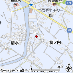 徳島県小松島市立江町清水166-8周辺の地図