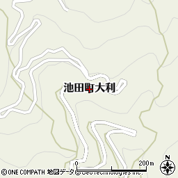徳島県三好市池田町大利周辺の地図