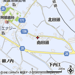 徳島県小松島市立江町（南田頭）周辺の地図