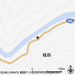 徳島県美馬市木屋平杖谷周辺の地図