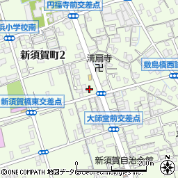 ローソン新居浜新須賀町店周辺の地図