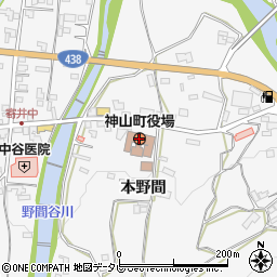 徳島県名西郡神山町周辺の地図