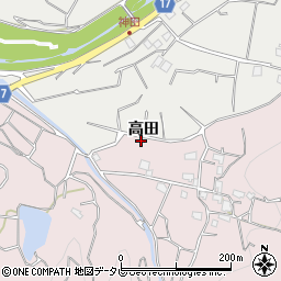 愛媛県松山市高田周辺の地図