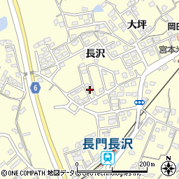 山口県宇部市東須恵長沢周辺の地図