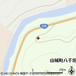 徳島県三好市山城町八千坊76周辺の地図