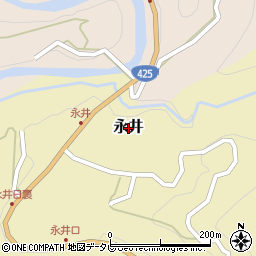 奈良県十津川村（吉野郡）永井周辺の地図