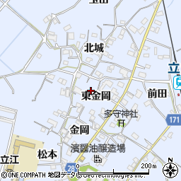 徳島県小松島市立江町東金岡周辺の地図