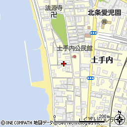 愛媛県松山市土手内周辺の地図