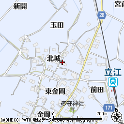徳島県小松島市立江町北城周辺の地図