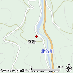 徳島県名西郡神山町上分立岩周辺の地図