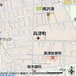 愛媛県新居浜市高津町周辺の地図