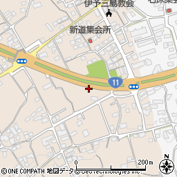 愛媛県四国中央市中之庄町周辺の地図