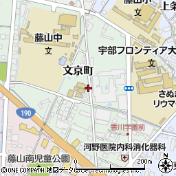山口県宇部市文京町周辺の地図