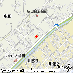 ローソン宇部川添店周辺の地図