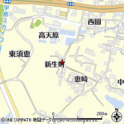 山口県宇部市東須恵恵崎2813周辺の地図