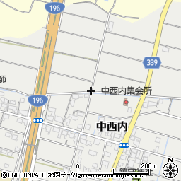 愛媛県松山市中西内周辺の地図