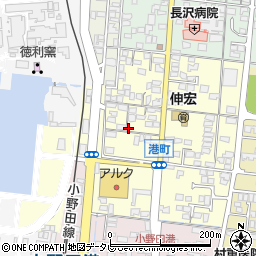 山口県山陽小野田市港町周辺の地図