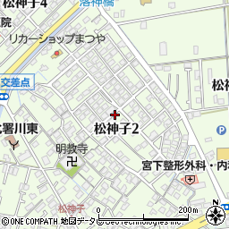 愛媛県新居浜市松神子周辺の地図