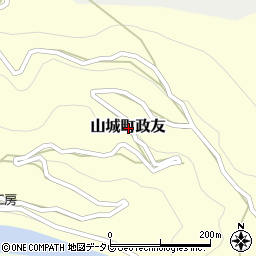 徳島県三好市山城町政友周辺の地図
