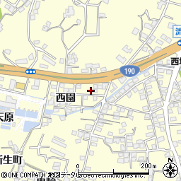 山口県宇部市東須恵西園周辺の地図