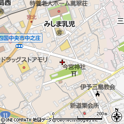 愛媛銀行中之庄 ＡＴＭ周辺の地図