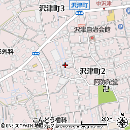 愛媛県新居浜市沢津町周辺の地図