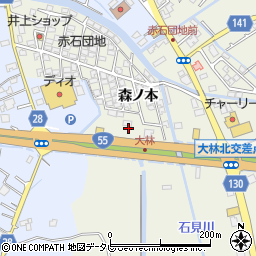 徳島県小松島市大林町森ノ本周辺の地図