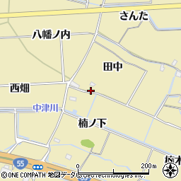 徳島県小松島市坂野町田中周辺の地図