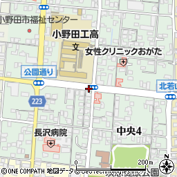 山口県山陽小野田市中央周辺の地図