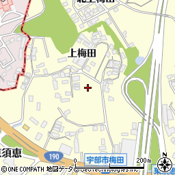 山口県宇部市東須恵上梅田周辺の地図