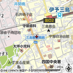 伊予三島郵便局周辺の地図