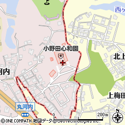 山口県山陽小野田市心和園周辺の地図