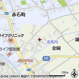 徳島県小松島市大林町金岡周辺の地図