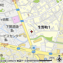 山口塩元売株式会社　下関営業所周辺の地図