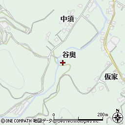 徳島県小松島市田野町（谷奥）周辺の地図