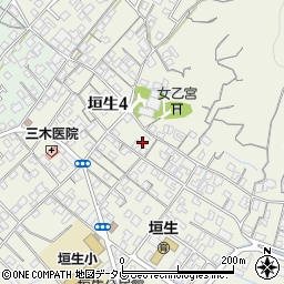 愛媛県新居浜市垣生4丁目周辺の地図