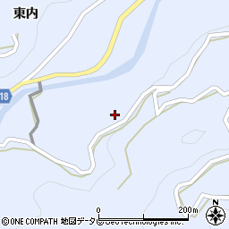 徳島県佐那河内村（名東郡）下（滝バタ）周辺の地図
