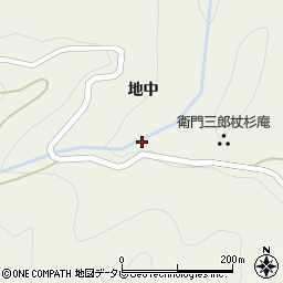 徳島県名西郡神山町下分地中周辺の地図