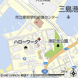 愛媛県四国中央市三島中央周辺の地図