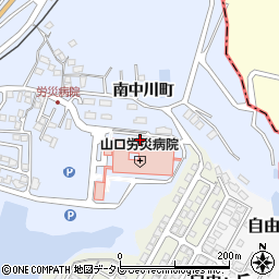 山口県山陽小野田市労災病院周辺の地図