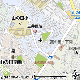 山口県下関市山の田中央町5-4周辺の地図