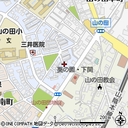 山口県下関市山の田中央町8-1周辺の地図
