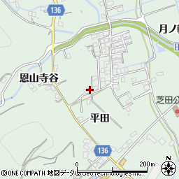 徳島県小松島市田野町（平田）周辺の地図