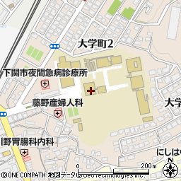 下関市立大学　地域共創センター周辺の地図