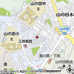 山口県下関市山の田中央町10-5周辺の地図